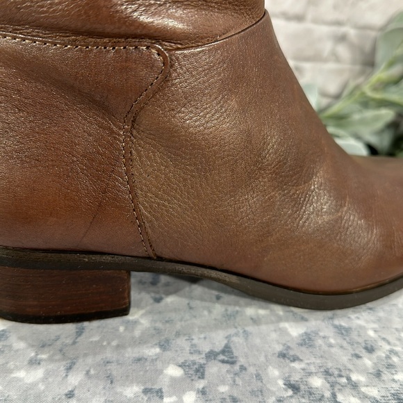 Crown Vintage Aubrie Leather Cognac Round Toe 16.5” Tall Dress Boots WMS 6M✨VGUC - Picture 15 of 16